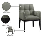 Fauteuil de salle à manger en cuir végétalien Adrian (lot de 2)