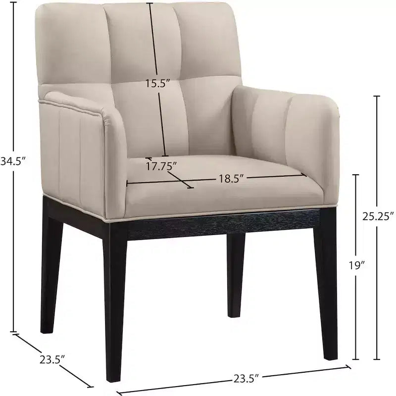 Fauteuil de salle à manger en cuir végétalien Adrian (lot de 2)