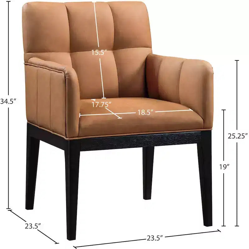 Fauteuil de salle à manger en cuir végétalien Adrian (lot de 2)