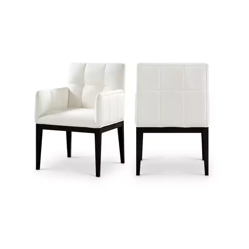 Fauteuil de salle à manger en cuir végétalien Adrian (lot de 2)