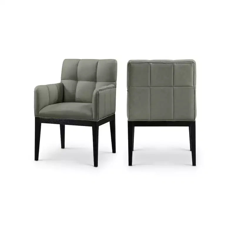 Fauteuil de salle à manger en cuir végétalien Adrian (lot de 2)