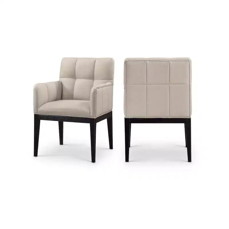 Fauteuil de salle à manger en cuir végétalien Adrian (lot de 2)