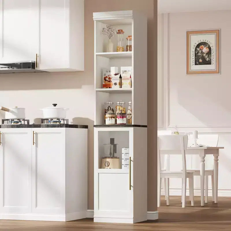 Meuble de rangement pour garde-manger, Armoire de rangement haute pour garde-manger, Meuble de cuisine de style ferme avec tiroirs de rangement pour salon, salle à manger