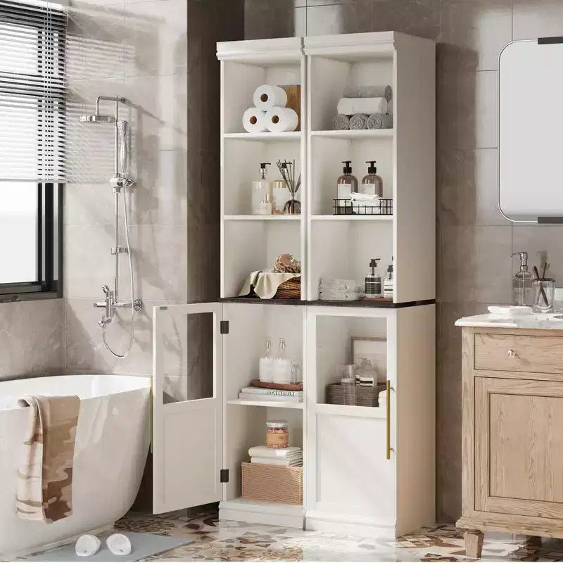Meuble de rangement pour garde-manger, Armoire de rangement haute pour garde-manger, Meuble de cuisine de style ferme avec tiroirs de rangement pour salon, salle à manger