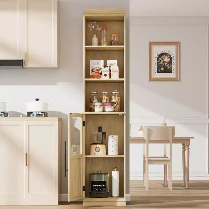Meuble de rangement pour garde-manger, Armoire de rangement haute pour garde-manger, Meuble de cuisine de style ferme avec tiroirs de rangement pour salon, salle à manger