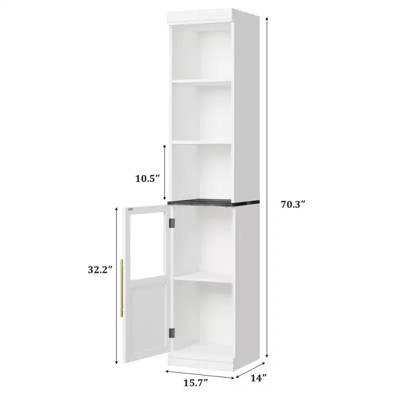 Meuble de rangement pour garde-manger, Armoire de rangement haute pour garde-manger, Meuble de cuisine de style ferme avec tiroirs de rangement pour salon, salle à manger
