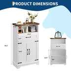 Meuble de rangement de ferme avec portes et tiroirs, armoire de garde-manger de cuisine autoportante, meuble de rangement de salle de bain au sol