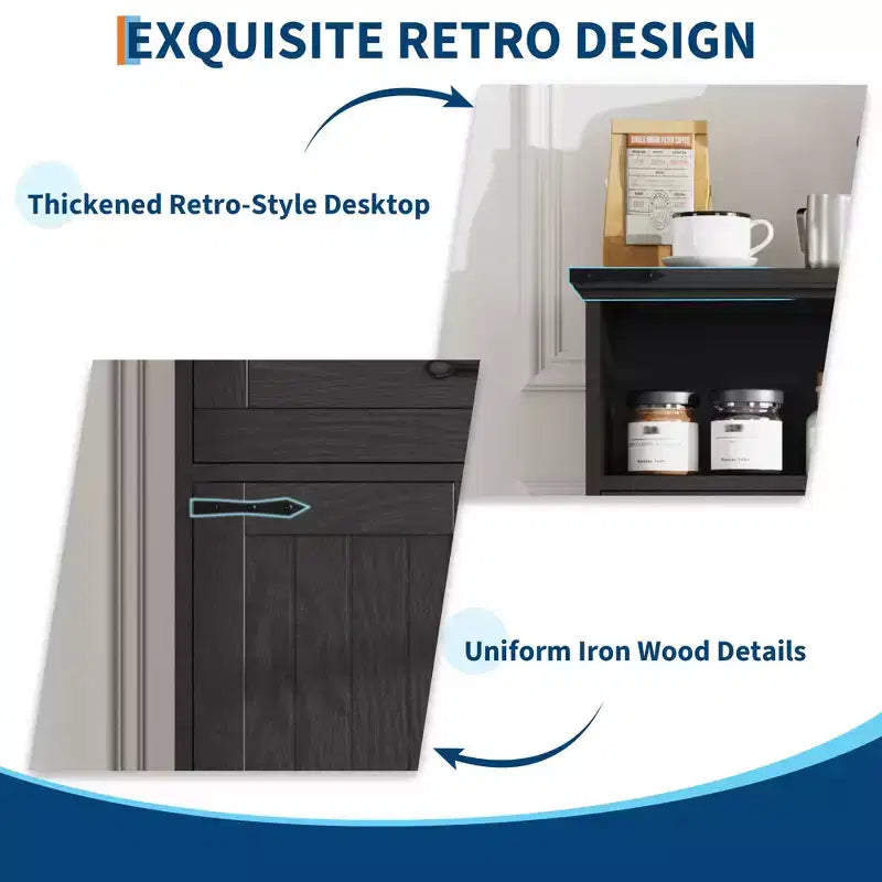 Meuble de rangement de ferme avec portes et tiroirs, armoire de garde-manger de cuisine autoportante, meuble de rangement de salle de bain au sol