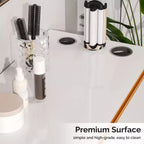 Meuble de coiffure noir avec miroir carré et 3 tiroirs