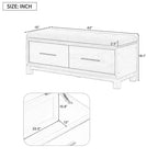 Banc à Chaussures avec Coussin Amovible, Banc d'Entrée avec Rangement Caché pour Salon, Entrée et Couloirs, Blanc