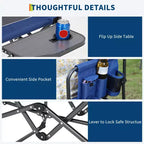 Chaises de camping pliantes portables, chaise pliante légère en aluminium avec table d'appoint et pochette, capacité de poids de 150 kg, pour l'extérieur