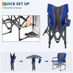 Chaises de camping pliantes portables, chaise pliante légère en aluminium avec table d'appoint et pochette, capacité de poids de 150 kg, pour l'extérieur
