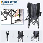 Chaises de camping pliantes portables, chaise pliante légère en aluminium avec table d'appoint et pochette, capacité de poids de 150 kg, pour l'extérieur