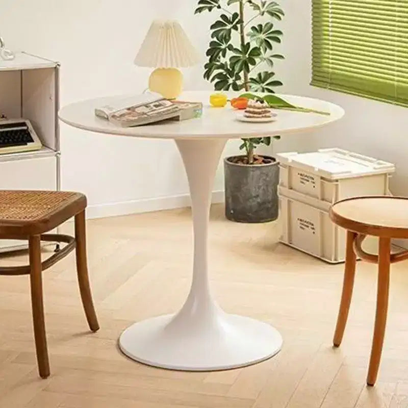 Table à manger ronde de 60/80cm Table de cuisine avec base tulipe en acier Table de cuisine ronde pour salle à manger