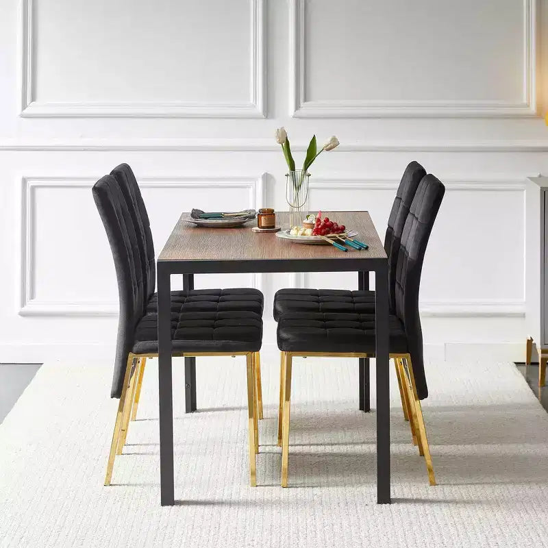 Table à manger rectangulaire en bois, grande table de cuisine avec structure en MDF plaqué pour salle à manger, noyer