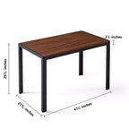 Table à manger rectangulaire en bois, grande table de cuisine avec structure en MDF plaqué pour salle à manger, noyer