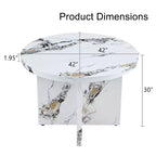 Table à manger ronde de 42 pouces, table de cuisine moderne avec pieds en MDF pour 4 personnes, pour salon, salle à manger, blanc
