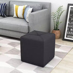 GDFStudio Tammy Modern Fabric Tufted Square Ottoman with Tonal Piping