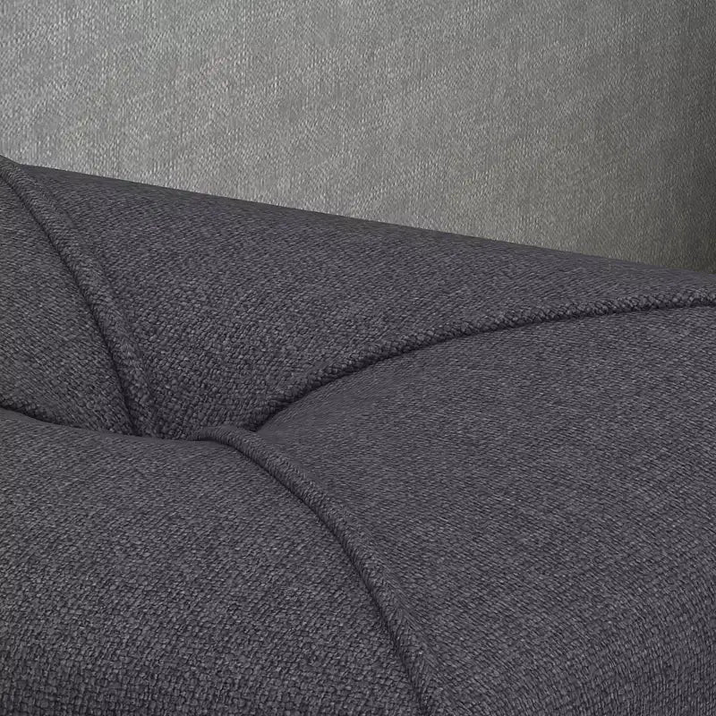 Pouffe carré Tammy en tissu moderne touffeté avec passepoil assorti