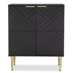 Meuble de rangement, buffet moderne avec 2 portes décoratives à motifs en relief, buffet de cuisine avec étagère réglable, entrée