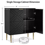 Meuble de rangement, buffet moderne avec 2 portes décoratives à motifs en relief, buffet de cuisine avec étagère réglable, entrée