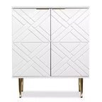 Meuble de rangement, buffet moderne avec 2 portes décoratives à motifs en relief, buffet de cuisine avec étagère réglable, entrée