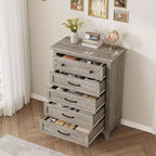 Commode à 5 tiroirs pour chambre, commode verticale de 104,9 cm de hauteur avec grand espace de rangement, commode de placard autonome en bois pour chambre, salon