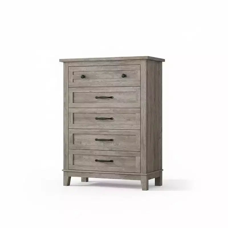 Commode à 5 tiroirs pour chambre, commode verticale de 104,9 cm de hauteur avec grand espace de rangement, commode de placard autonome en bois pour chambre, salon
