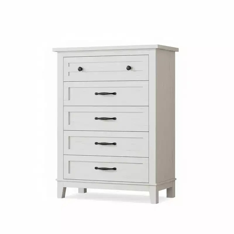 Commode à 5 tiroirs pour chambre, commode verticale de 104,9 cm de hauteur avec grand espace de rangement, commode de placard autonome en bois pour chambre, salon