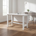 Table de salle à manger rectangulaire extensible de style ferme avec rallonge de 45 cm, table de cuisine pour 4 personnes, peu encombrante, blanche