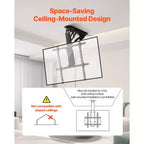 Support TV de plafond motorisé, support mural TV pour téléviseur de 32 à 65 pouces, support TV de plafond électrique réglable, support TV rabattable motorisé, noir