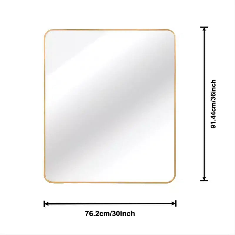Miroir Mural Rectangulaire de Salle de Bain 30x36 Pouces, Verre HD avec Cadre en Aluminium Antirouille