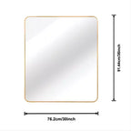 Miroir Mural Rectangulaire de Salle de Bain 30x36 Pouces, Verre HD avec Cadre en Aluminium Antirouille