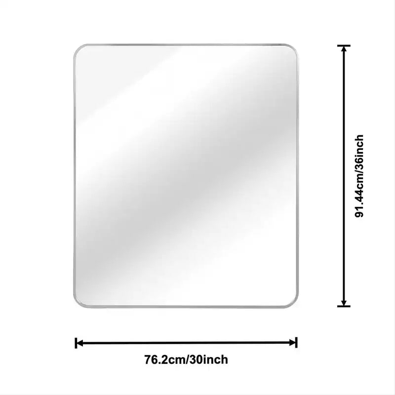 Miroir Mural Rectangulaire de Salle de Bain 30x36 Pouces, Verre HD avec Cadre en Aluminium Antirouille