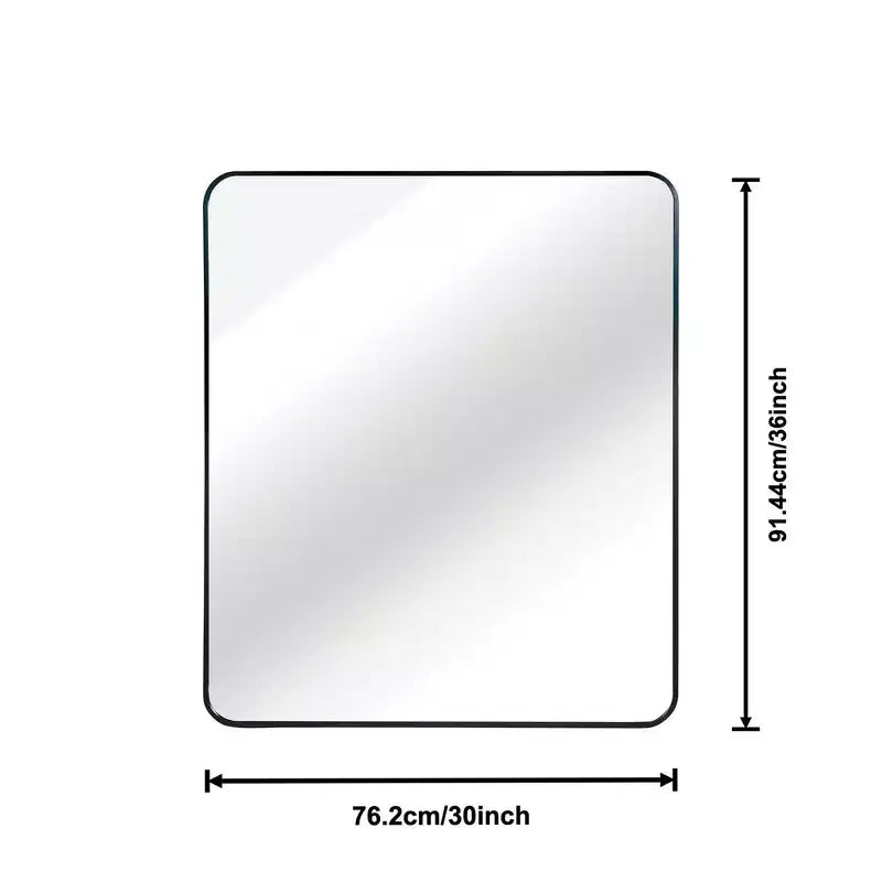 Miroir Mural Rectangulaire de Salle de Bain 30x36 Pouces, Verre HD avec Cadre en Aluminium Antirouille