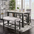 Tabourets de bar rembourrés Norelo de 63,5 cm (25 po) gris clair - Style transitionnel, Repose-pieds