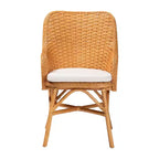 Chaise de salle à manger en rotin Celsie Miel clair/blanc