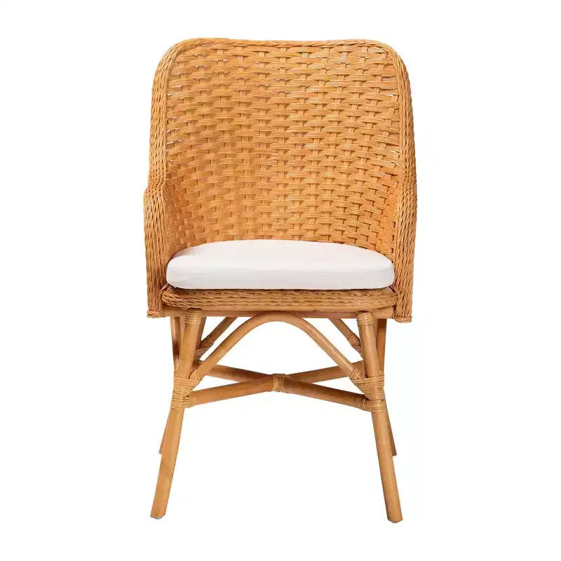 Chaise de salle à manger en rotin Celsie Miel clair/blanc