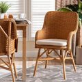 Chaise de salle à manger en rotin Celsie Miel clair/blanc