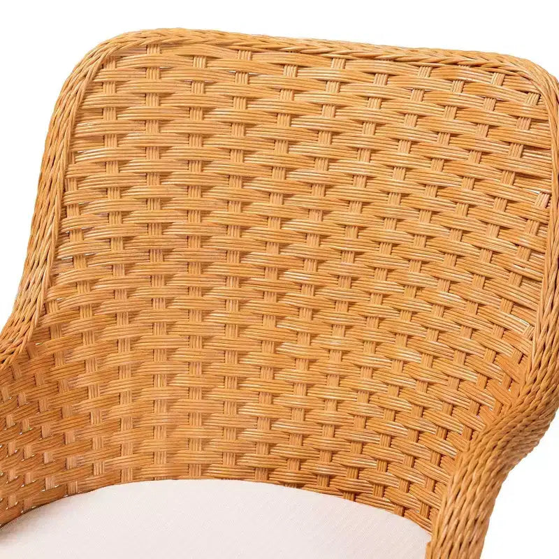 Chaise de salle à manger en rotin Celsie Miel clair/blanc