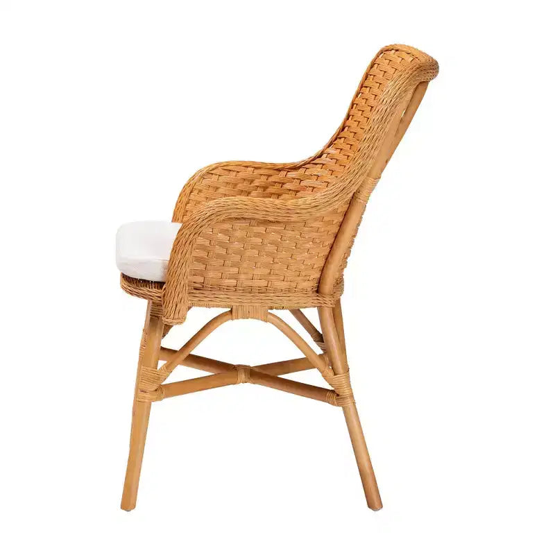 Chaise de salle à manger en rotin Celsie Miel clair/blanc
