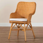 Chaise de salle à manger en rotin Celsie Miel clair/blanc