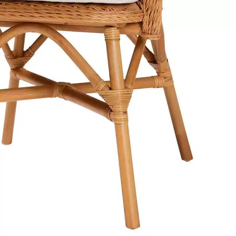 Chaise de salle à manger en rotin Celsie Miel clair/blanc