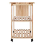 Desserte avec planche à découper Bois/Naturel : Style ferme, Cadre en bois massif, 2 étagères