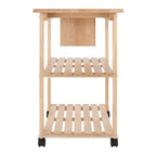 Desserte avec planche à découper Bois/Naturel : Style ferme, Cadre en bois massif, 2 étagères