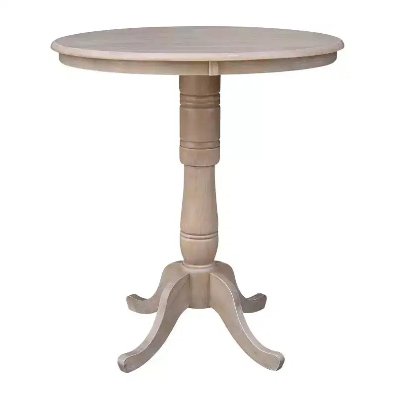 Table ronde piédestal Alfred hauteur bar 36" avec 2 tabourets Naturel