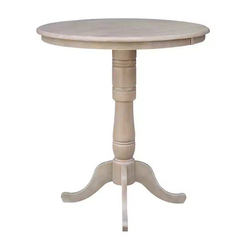 Table ronde piédestal Alfred hauteur bar 36" avec 2 tabourets Naturel