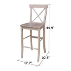 Table ronde piédestal Alfred hauteur bar 36" avec 2 tabourets Naturel