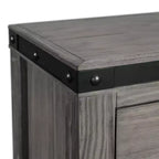 Commode 7 tiroirs Montauk Grise : Rangement spacieux, Indispensable pour la chambre, Accents métalliques