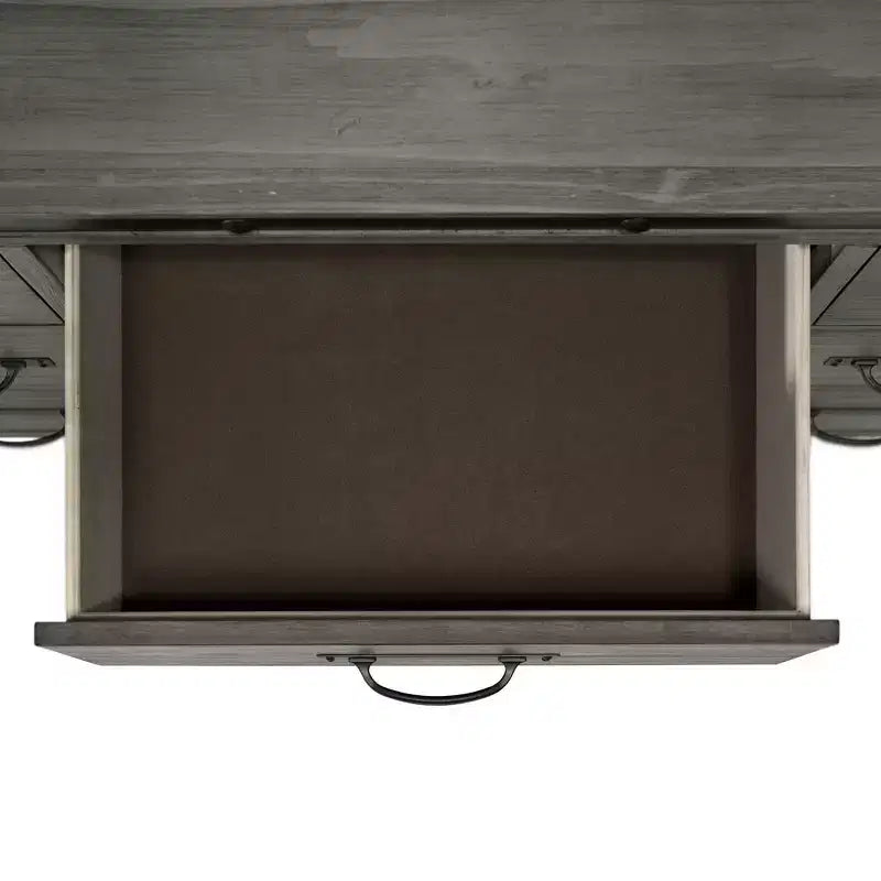 Commode 7 tiroirs Montauk Grise : Rangement spacieux, Indispensable pour la chambre, Accents métalliques